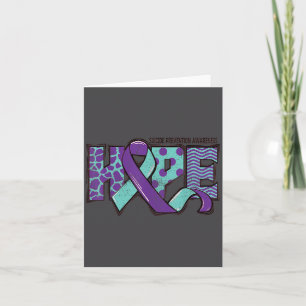 Suicide Prevention Awareness Teal & Purple Rib Card