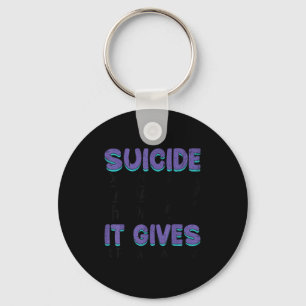 Suicide Prevention Awareness Teal &amp; Purple Rib Key Ring