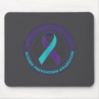 Suicide Prevention Awareness Teal &amp; Purple Rib