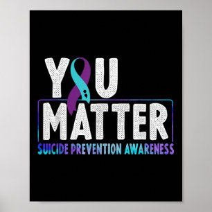 Suicide Prevention Awareness Teal & Purple Rib Poster