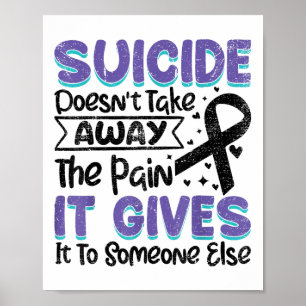 Suicide Prevention Awareness Teal &amp; Purple Rib Poster