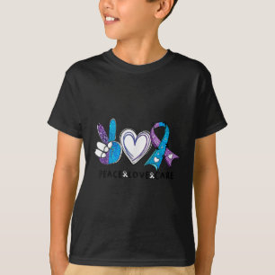 Suicide Prevention Awareness Teal &amp; Purple Rib T-Shirt
