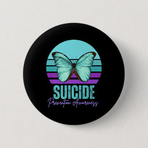 Suicide Prevention Awareness Teal And Purple Butte 6 Cm Round Badge