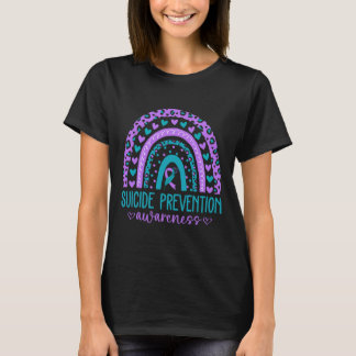 Suicide Prevention Awareness Teal And Purple Rainb T-Shirt
