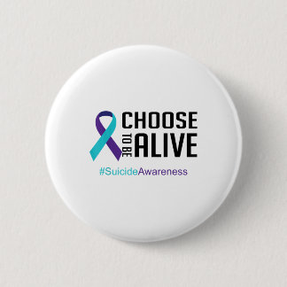 Suicide Prevention Awareness Teal And Purple Ribbo 6 Cm Round Badge