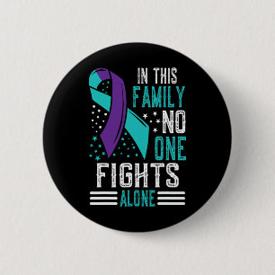 Suicide Prevention Awareness Teal And Purple Ribbo 6 Cm Round Badge