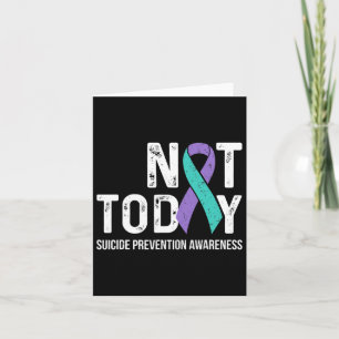 Suicide Prevention Awareness Teal And Purple Ribbo Card