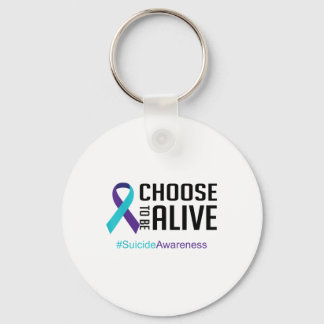 Suicide Prevention Awareness Teal And Purple Ribbo Key Ring