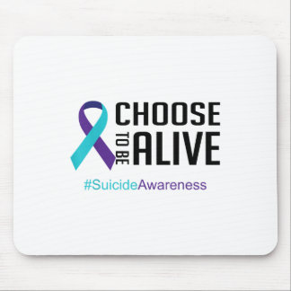 Suicide Prevention Awareness Teal And Purple Ribbo Mouse Pad