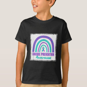 Suicide Prevention Awareness Teal And Purple Ribbo T-Shirt
