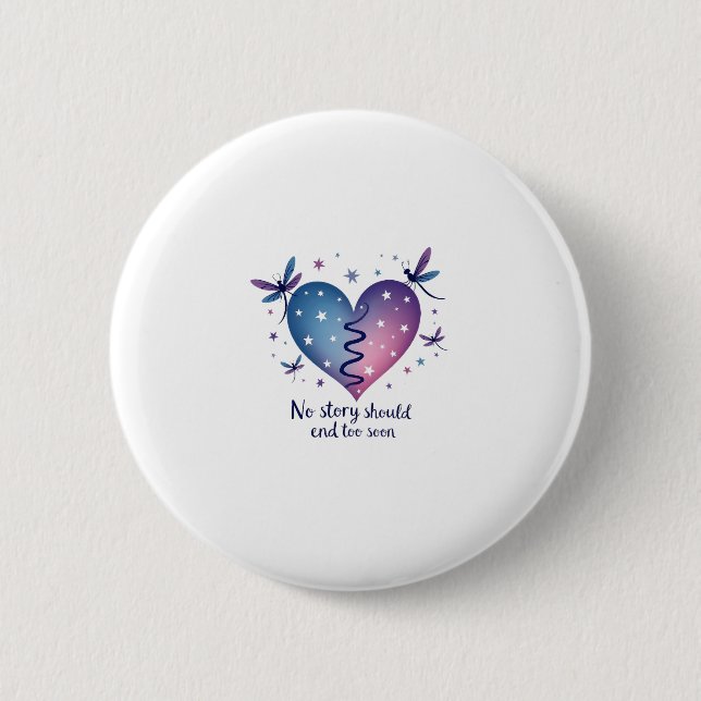 Suicide Prevention Awareness Teal Purple Heart Dra 6 Cm Round Badge (Front)