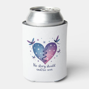 Suicide Prevention Awareness Teal Purple Heart Dra Can Cooler