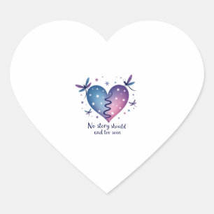 Suicide Prevention Awareness Teal Purple Heart Dra Heart Sticker