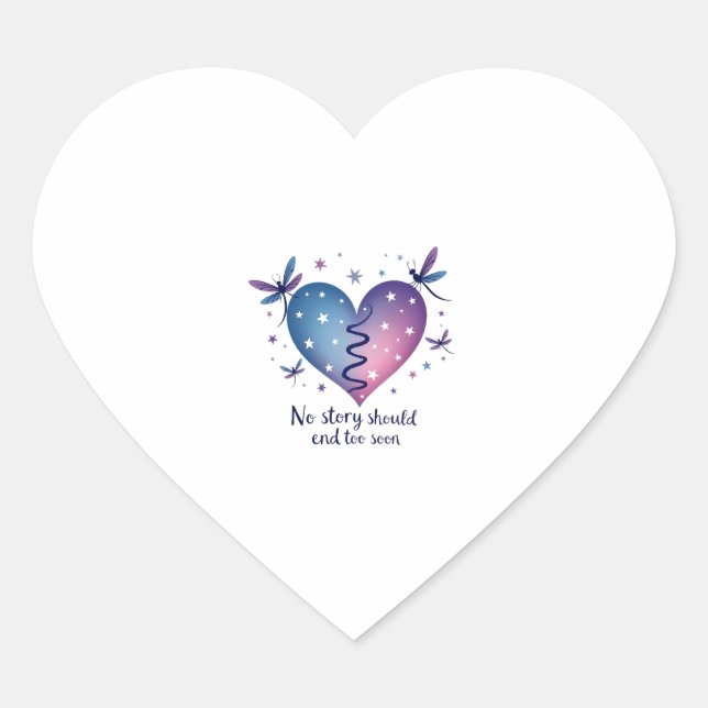 Suicide Prevention Awareness Teal Purple Heart Dra Heart Sticker (Front)