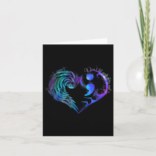 Suicide Prevention Awareness Teal Purple Heart You Card