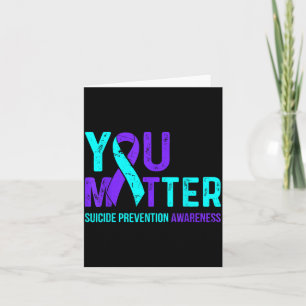 Suicide Prevention Awareness Teal Purple Ribbon Card