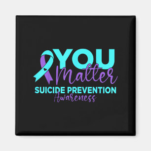 Suicide Prevention Awareness Teal Purple Ribbon Magnet