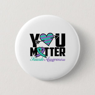Suicide Prevention Awareness Teal Purple Ribbon Yo 6 Cm Round Badge