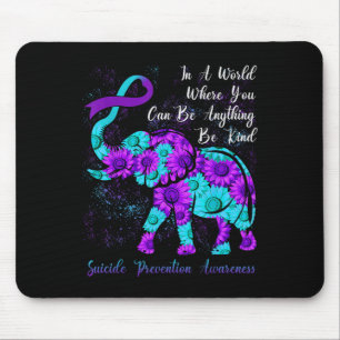 Suicide Prevention Awareness Teal Purple Sunflower Mouse Pad