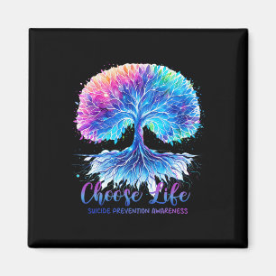 Suicide Prevention Awareness Tree For Men And Wome Magnet