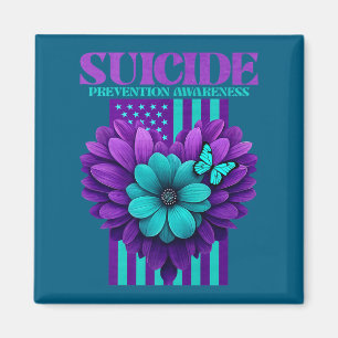 Suicide Prevention Awareness Usa Flag Premium Magnet