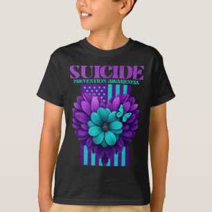 Suicide Prevention Awareness Usa Flag T-Shirt