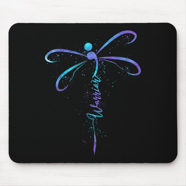 Suicide Prevention Awareness Warrior Dragonfly Sem Mouse Pad (Front)
