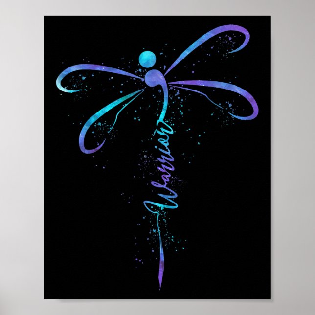 Suicide Prevention Awareness Warrior Dragonfly Sem Poster (Front)