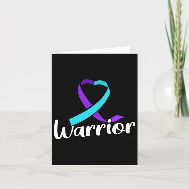 Suicide Prevention Awareness Warrior Pink And Teal Card (Front)