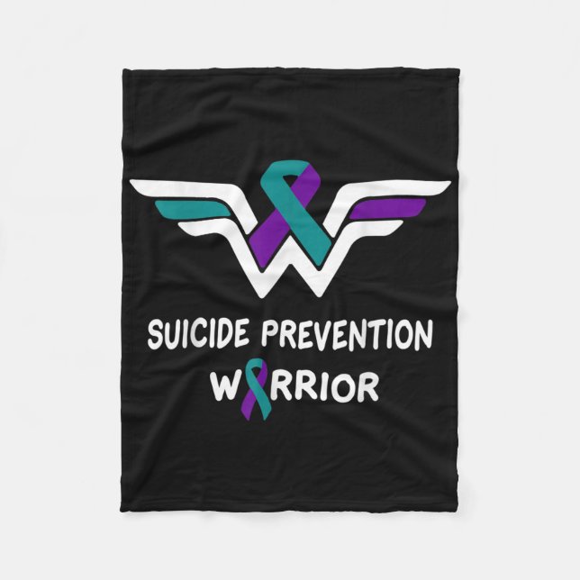 Suicide Prevention Awareness Warrior Purple &amp;  Fleece Blanket (Front)