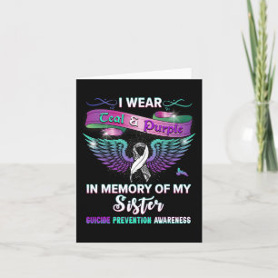 Suicide Prevention Awareness Wear Teal Purple For  Card