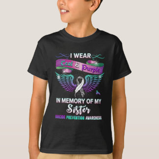Suicide Prevention Awareness Wear Teal Purple For  T-Shirt