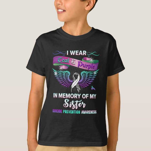 Suicide Prevention Awareness Wear Teal Purple For  T-Shirt (Front)