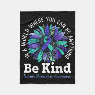 Suicide Prevention Awareness Week Be Kind Leopard Fleece Blanket