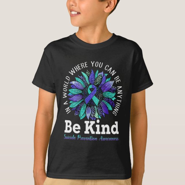 Suicide Prevention Awareness Week Be Kind Leopard  T-Shirt (Front)