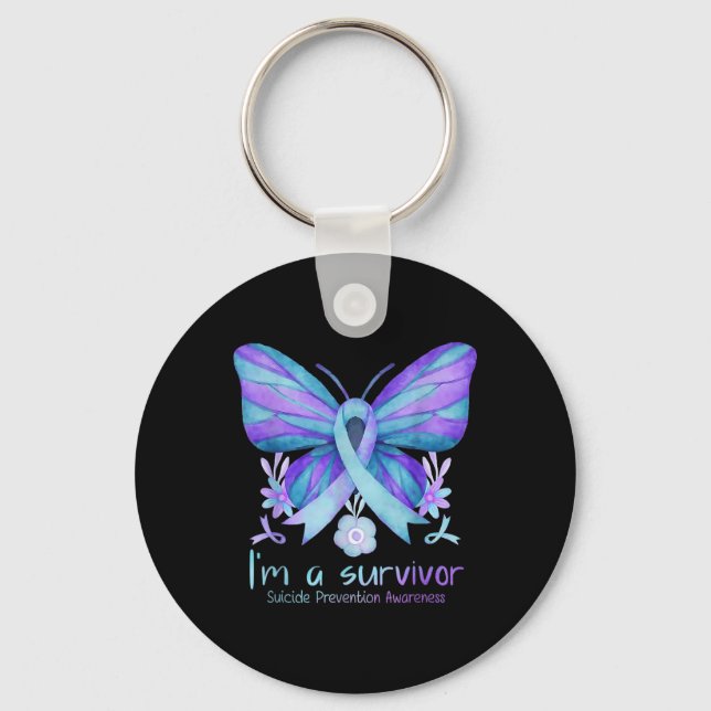 Suicide Prevention Awareness Week Butterfly Im A S Key Ring (Front)