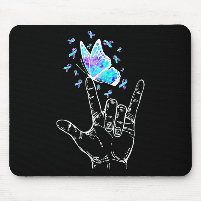 Suicide Prevention Awareness Week Butterfly Love H Mouse Pad (Front)
