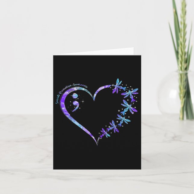 Suicide Prevention Awareness Week Heart Semicolon  Card (Front)