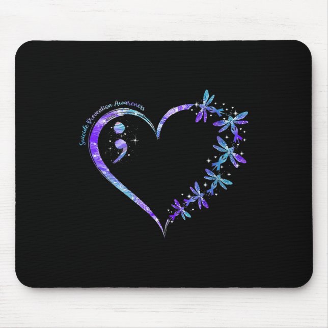 Suicide Prevention Awareness Week Heart Semicolon  Mouse Pad (Front)