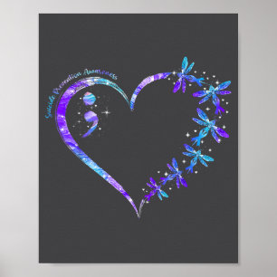 Suicide Prevention Awareness Week Heart Semicolon Poster