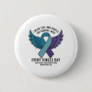 Suicide Prevention Awareness Week I Wear Teal And 6 Cm Round Badge
