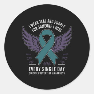 Suicide Prevention Awareness Week I Wear Teal And  Classic Round Sticker