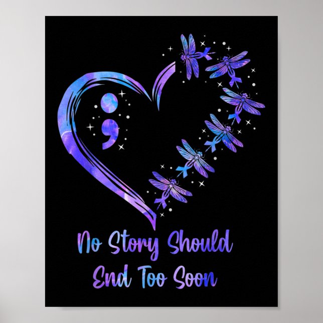 Suicide Prevention Awareness Week Semicolon Dragon Poster (Front)