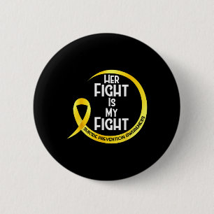 Suicide Prevention Awareness Yellow Ribbon Her Fig 6 Cm Round Badge