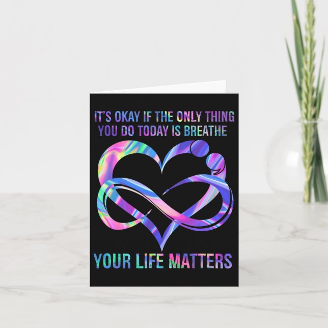 Suicide Prevention Awareness Your Life Problems  Card (Front)