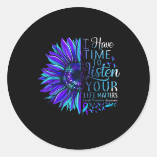 Suicide Prevention Awareness Your Life S Sunflower Classic Round Sticker