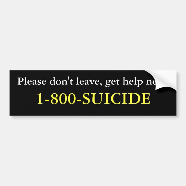 Suicide Prevention Bumper Sticker (Front)