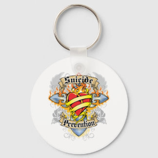 Suicide Prevention Cross & Heart Key Ring
