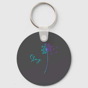 Suicide Prevention Dandelion Teal And Purple Stay  Key Ring