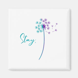 Suicide Prevention Dandelion Teal And Purple Stay  Magnet